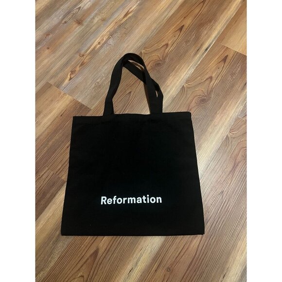 Reformation Handbags - Reformation Black Reusable Canvas Tote Bag